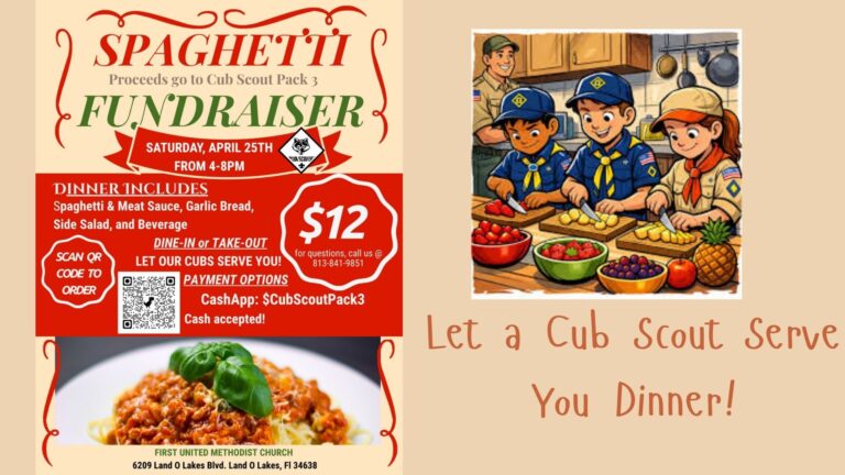 Cub Scout Spaghetti Fund Raiser